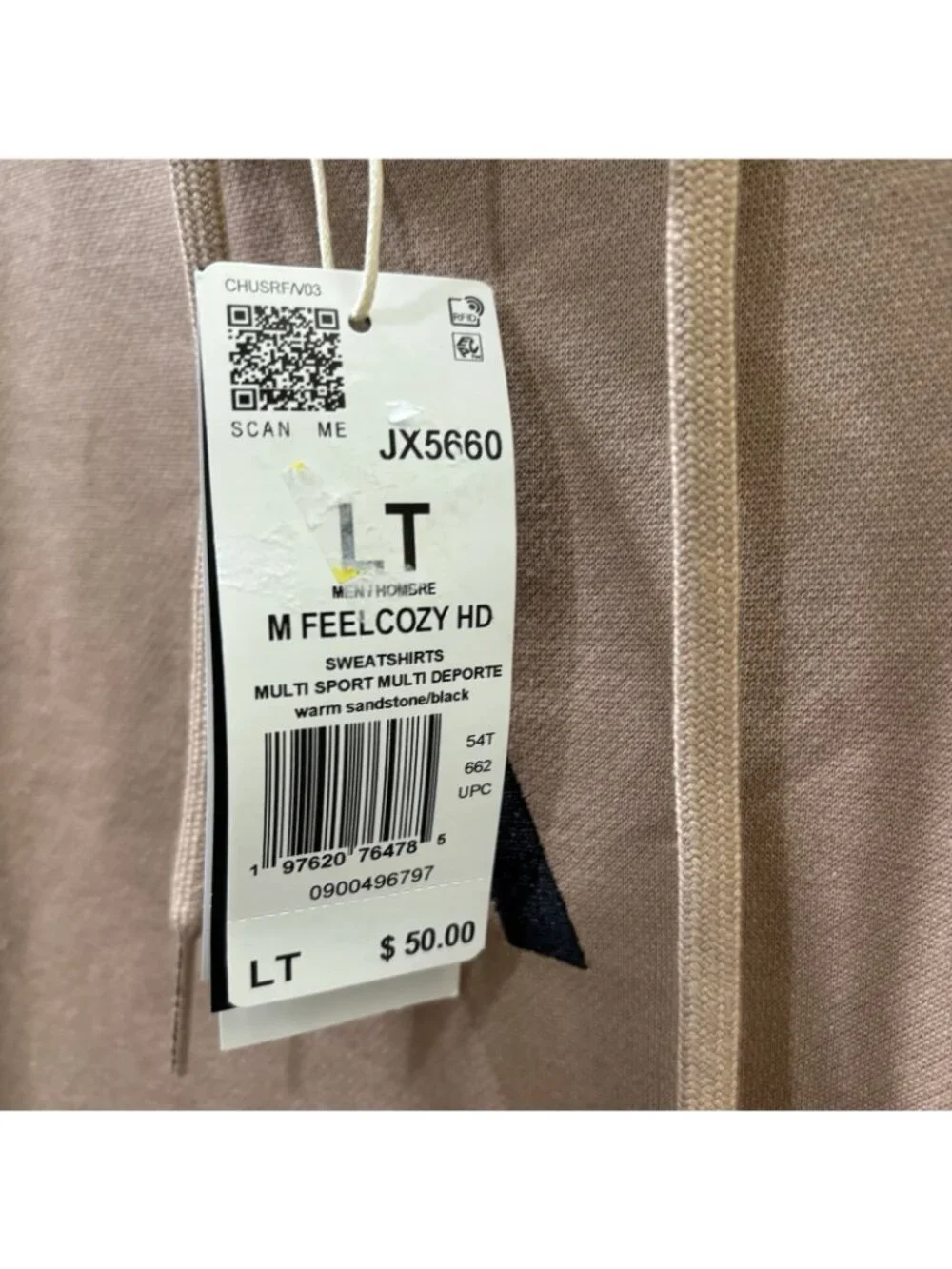 Adidas Feel Cozy Hooded Sweatshirt Warm Sandstone  Classic Sports Size LT NWT